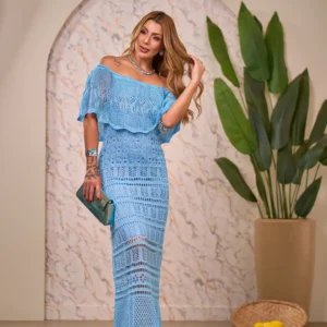 Vestido Tricot Rayol Longo Ciganinha